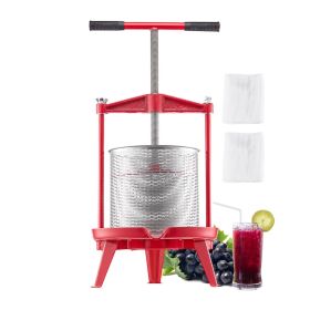Fruit Wine Press Manual Press for Wine Making 3.69 Gal/14L Stainless Steel