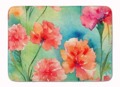 Carnations in Watercolor Memory Foam Kitchen Mat Machine Washable Anti-Fatigue Mat Cushion Comfort Bath Mat or Kitchen Rug