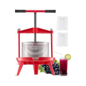 Fruit Wine Press Manual Press for Wine Making 2.38 Gal/9L Stainless Steel