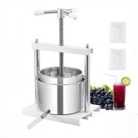 Fruit Wine Press Manual Press for Wine Making 1.45 Gal/5L Stainless Steel