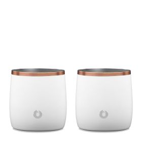 Stainless Steel Rocks Glass, Set of 2 - White