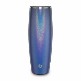 24 oz Stainless Steel Beer Glass With Lid, Shimmer Blue