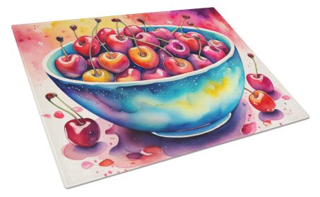 NEW Colorful Cherries Glass Cutting Board Decorative Tempered Glass Kitchen Cutting and Serving Board Large Size Chopping Board (Default: Default)
