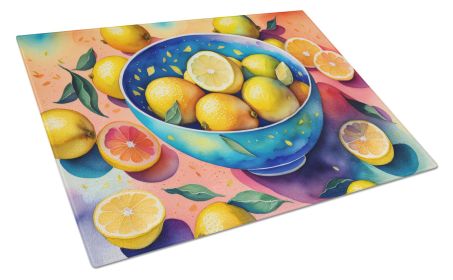 NEW Colorful Lemons Glass Cutting Board Decorative Tempered Glass Kitchen Cutting and Serving Board Large Size Chopping Board (Default: Default)