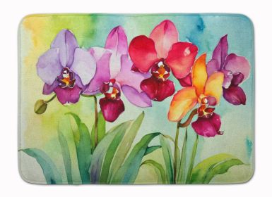 Orchids in Watercolor Memory Foam Kitchen Mat Machine Washable Anti-Fatigue Mat Cushion Comfort Bath Mat or Kitchen Rug (Default: Default)